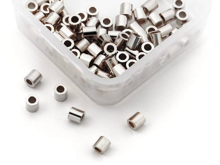 crimp-tubes-925 Sterling Silver-Diameter Out. 1.7mm Ins. 0.9mm, , Lgth 2.0 mm-60001125
