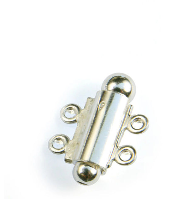 slide-lock-clasps-925 Sterling Silver-2 Rows L 17.5mm-60012702