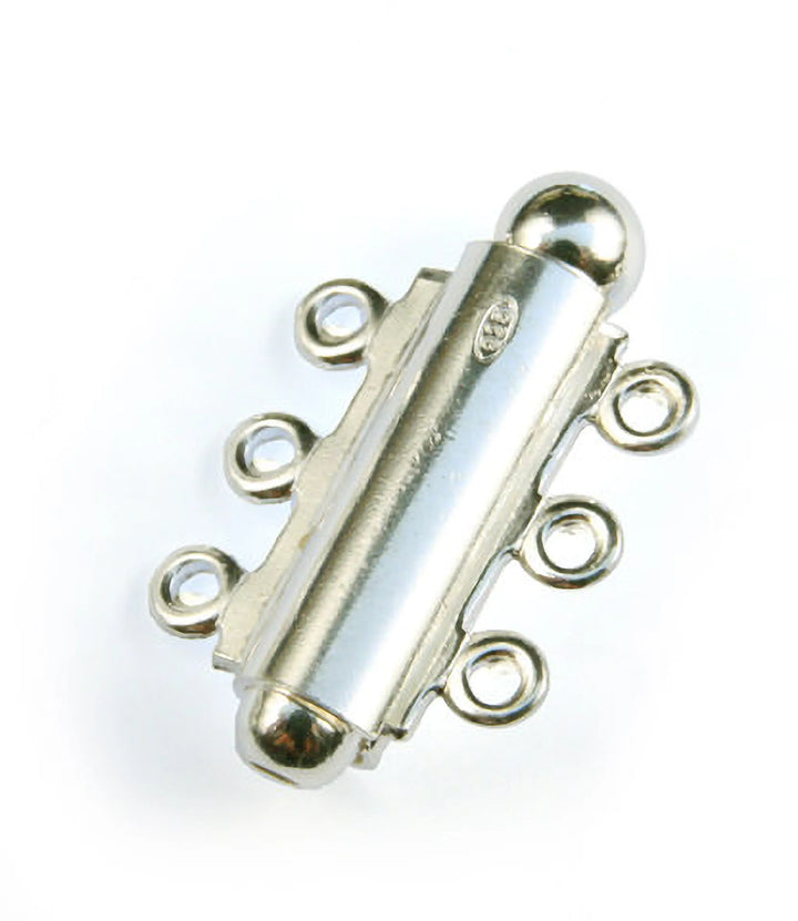 slide-lock-clasps-925 Sterling Silver-3 Rows L 22.5mm-60012703V