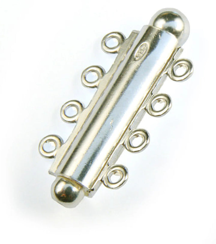 slide-lock-clasps-925 Sterling Silver-4 Rows L 27.5mm-60012704