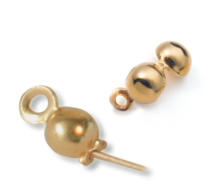 squeeze-capsules-24K Gold Plated-Approx. diameter 4.0mm with Hole-60021804C