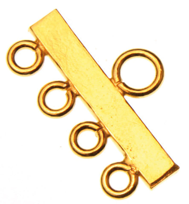 multi-strand-ends-24K Gold Plated-4 Rows - 19.5mm-60022004V