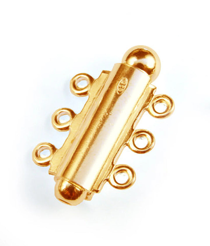 slide-lock-clasps-24K Gold Plated-3 Rows L 22.5mm-60022703V