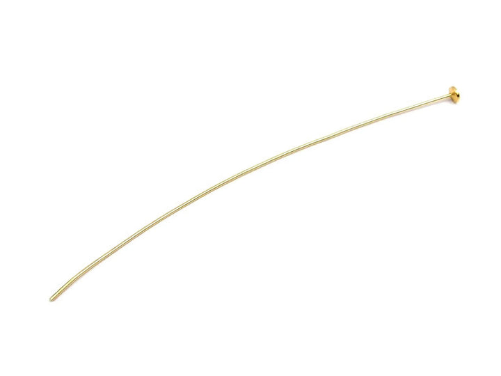 headpins-with-pad-24K gold plated.-Diameter=0.6mm Length=8cm-60023506X