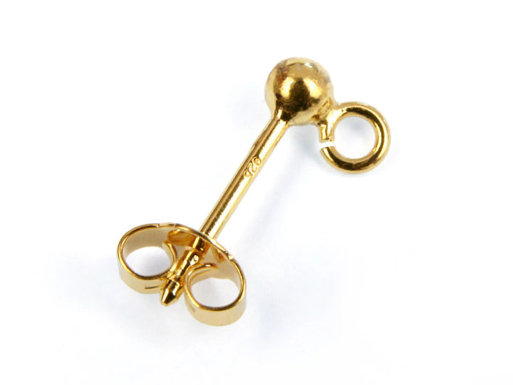ear-studs-ball-24K Gold Plated-Ball diameter 6.0mm-60023806L