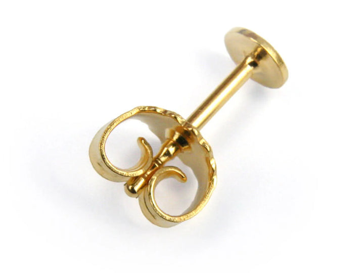 ear-studs-disc-24K Gold Plated-Disc diameter 6.0mm-60023906L